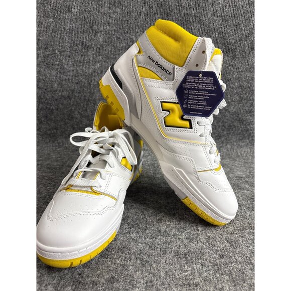 New Balance Other - New Balance Mens BB650RCG Mid-Top Sneakers Size 9.5 White & Yellow